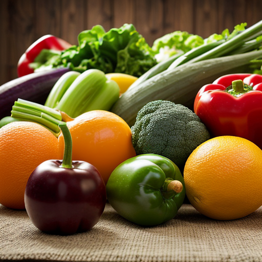 Fresh fruits and vegetables representing a healthy diet.