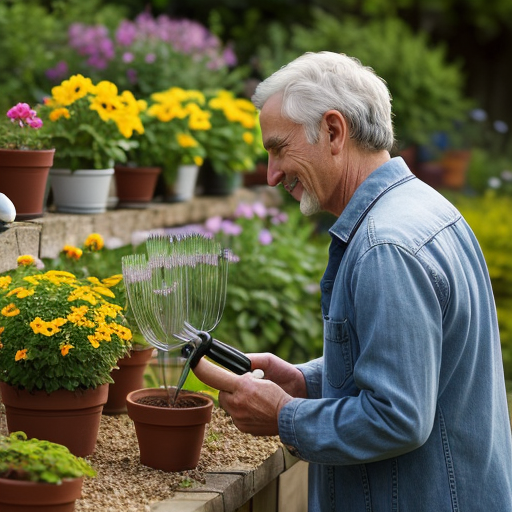 A person engaging in a hobby they enjoy, such as gardening.